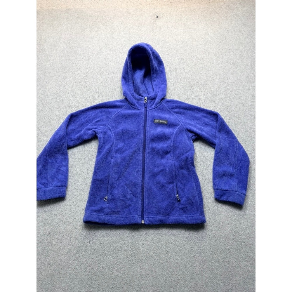 Columbia Girls Purple Fleece Full Zip Hooded Jacket Size S 7/8 I-7-2(3517)